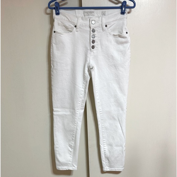 Lucky Brand NEW Bright White Distressed 5 Button Fly Cropped Denim Jeans 2/24 - Picture 14 of 14